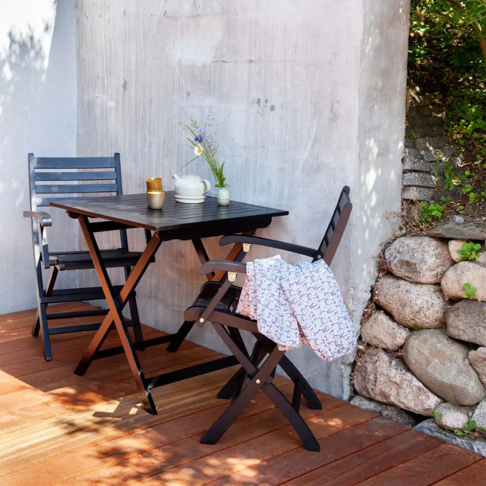 York 70x70 cm Kahvilapöytä Musta