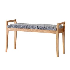Meja penkki Öljytty tammi/Lammasnahka Vaaleanharmaa