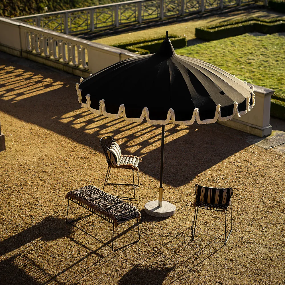 Aurinkovarjo hapsuilla Ø240 cm Musta