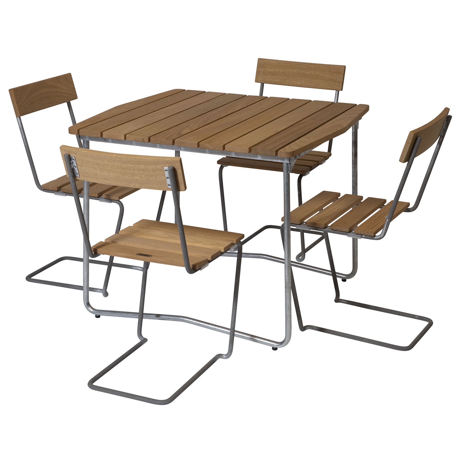 Ruokailuryhmä B31 84 cm ja tuoli 1 öljytty tammi Grythyttan Stålmöbler