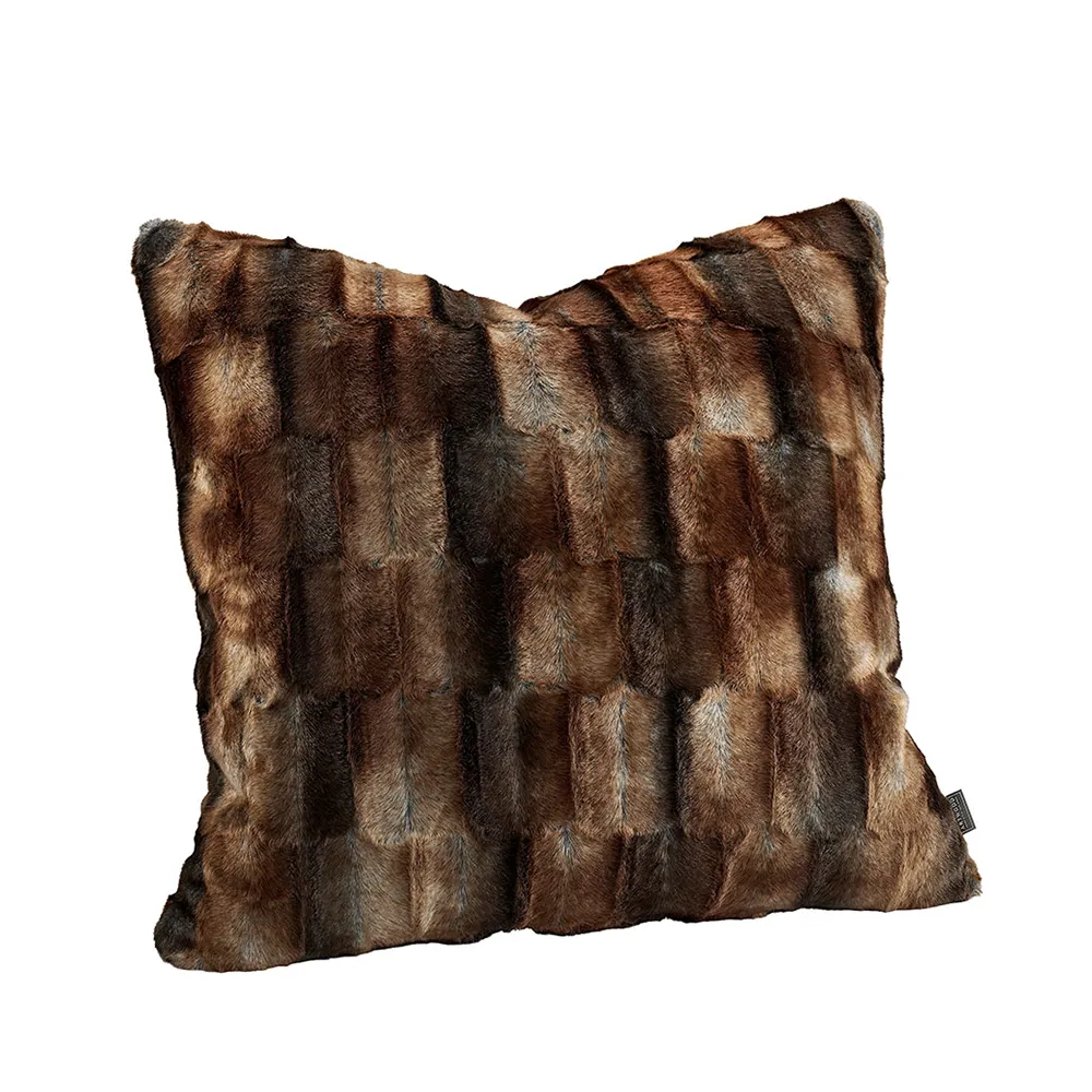 BELMONT Tyynynpäällinen Brown/Simply Greige, taustapuoli kudottua kangasta 60x60 cm