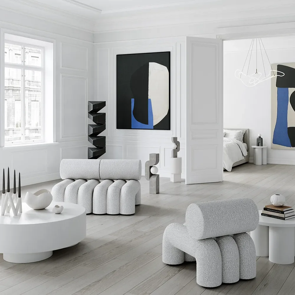 Foku-nojatuoli - Luonnonvalkoinen