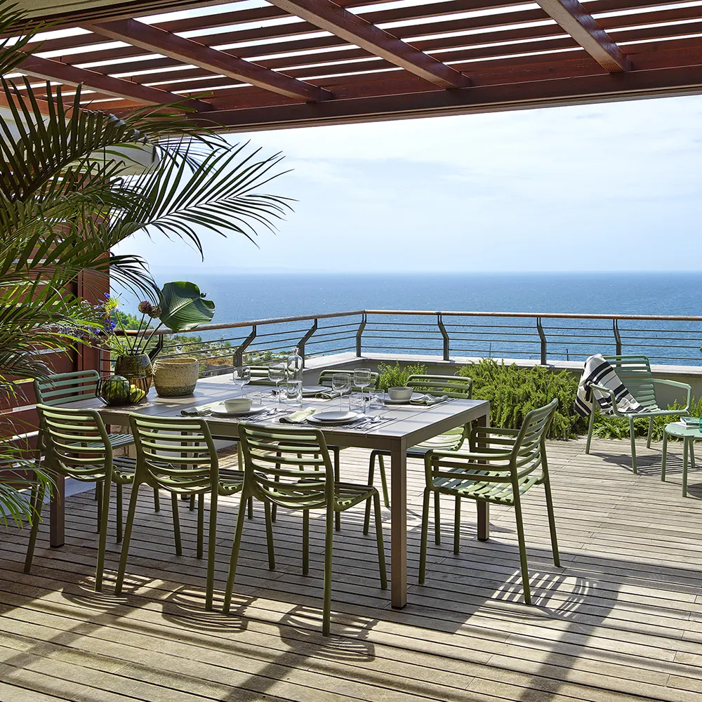 Rio Alu Ruokapöytä 210/280x100 cm Tortora