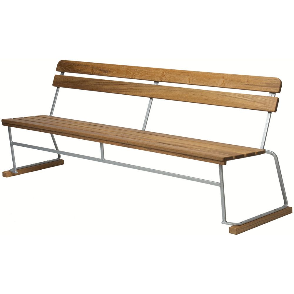 Sohva 5 käsittelemätön tiikki / kuumasinkitty runko Grythyttan Stålmöbler