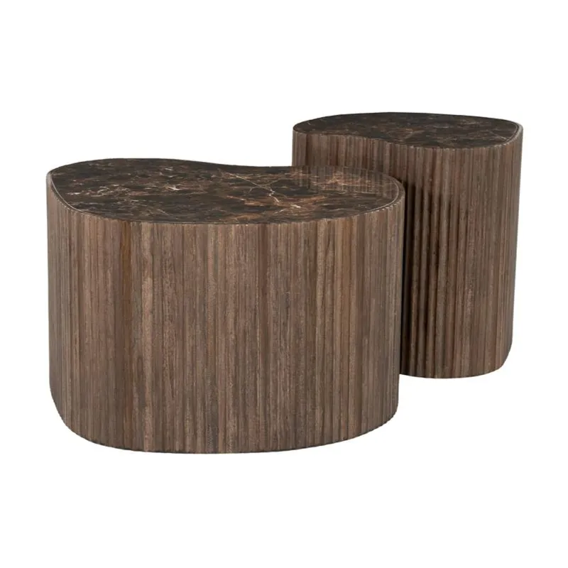 By-Boo, Nice (set of 2) 60x60x37 cm / 42x42x42 cm tiikki ruskea