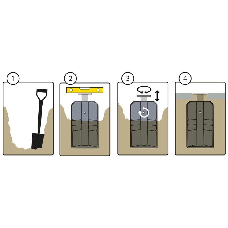 Aurinkovarjon jalka maahankaivettava Platinum