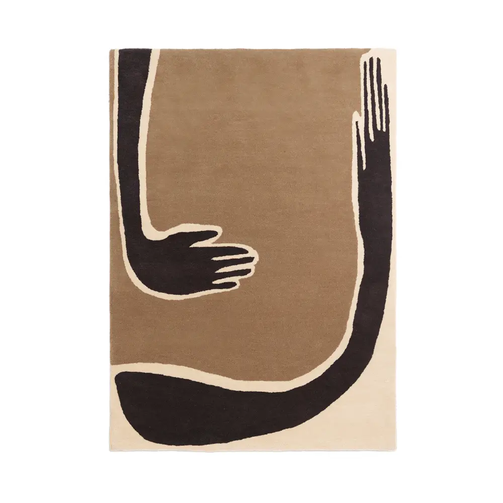 Pose tuftattu matto 140x200 cm - Tumma kahvi/Luonnonvalkoinen