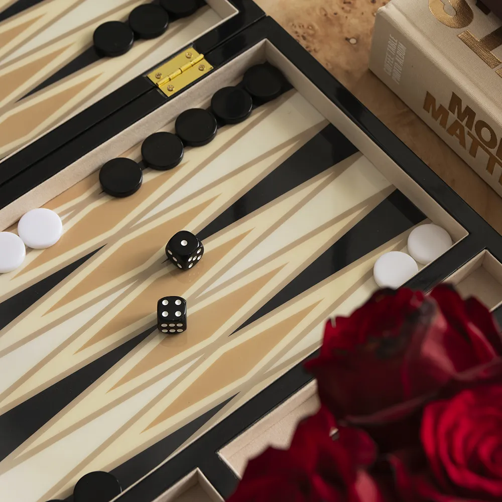 Backgammon Lakattu Black