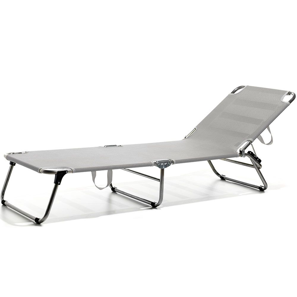 Amigo aurinkotuoli, harmaa alumiini/textileeni