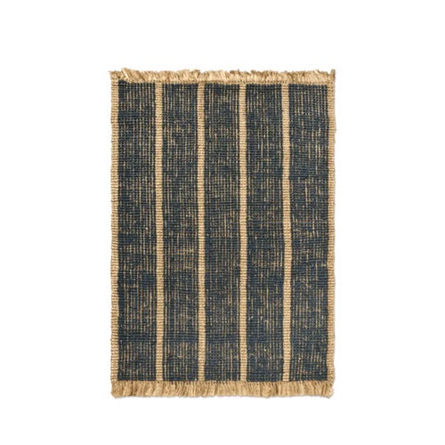 Athens Käsin kudottu juuttimatto 140x200 cm – Natural/Ink Blue