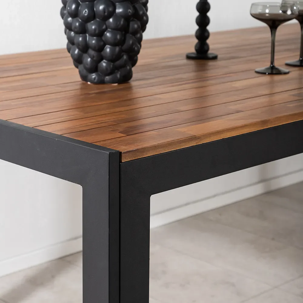 Bois ruokapöytä 90x205 cm Musta/Acacia