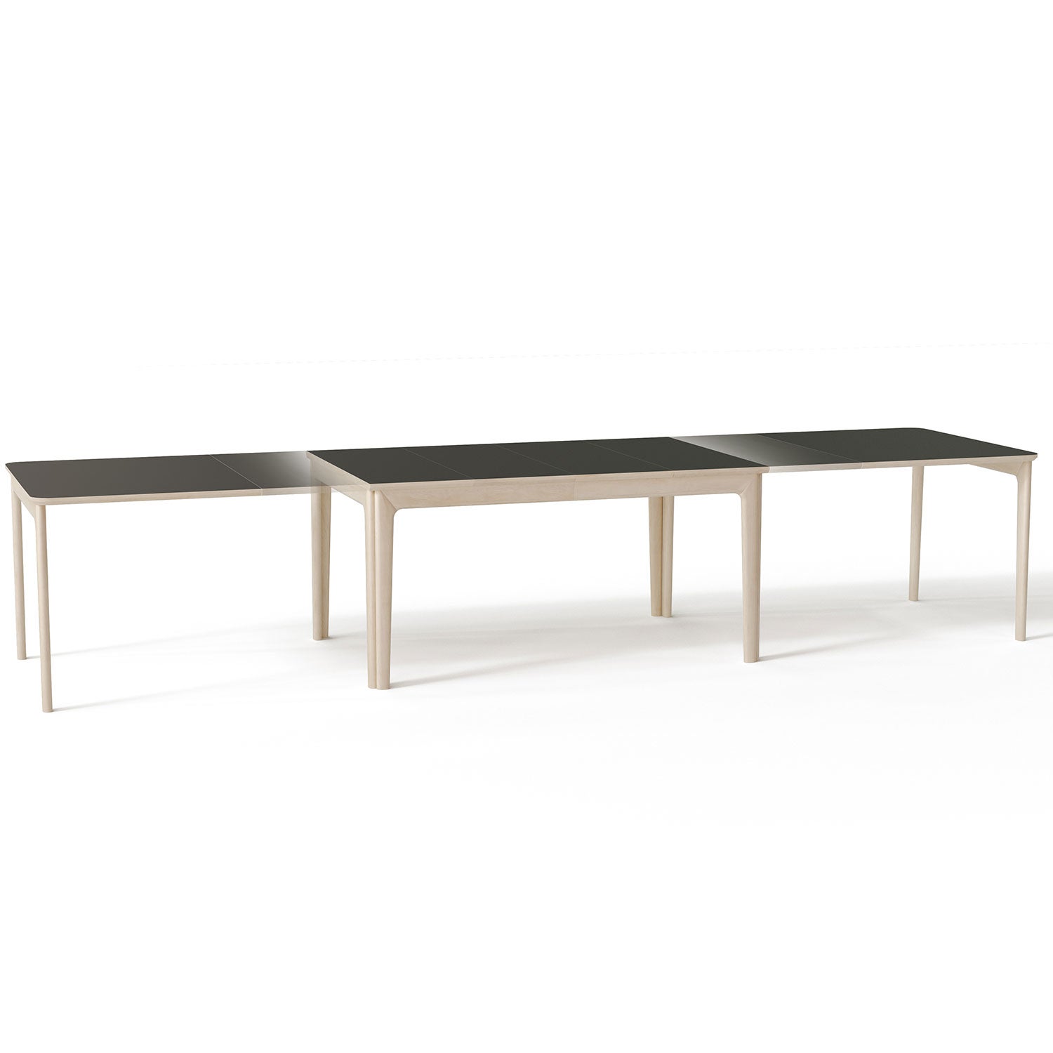 SM26 Pöytä Saksanpähkinäöljy/Musta Nanolaminaatti 155-308/359x101x74 cm