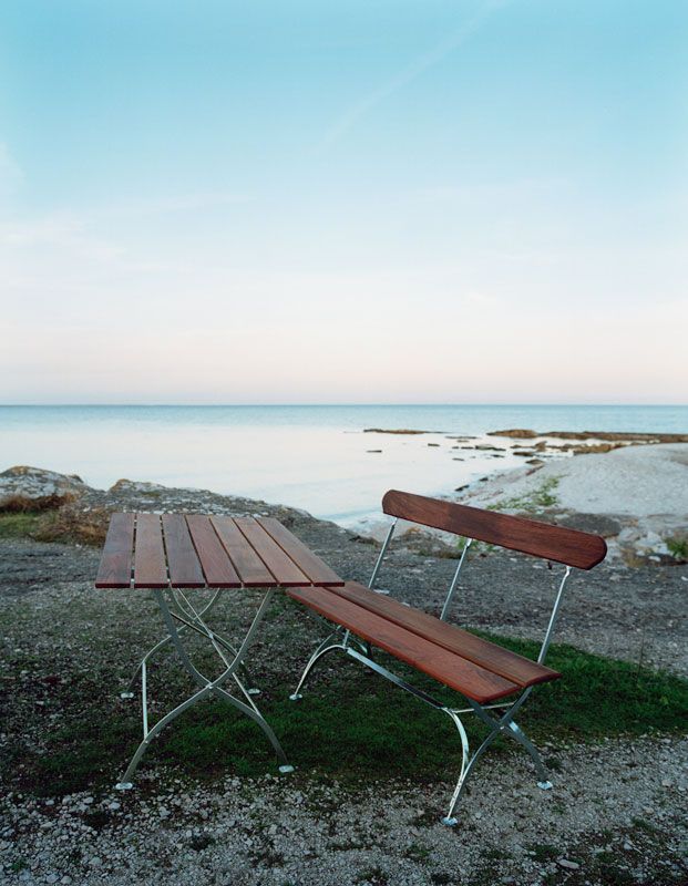 Puutarhapöytä 70 x 110 cm tiikki Grythyttan Stålmöbler 