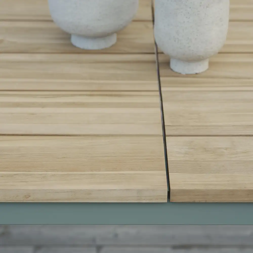 Nox ruokapöytä 90 x 240 cm vihreä/tiikki Brafab