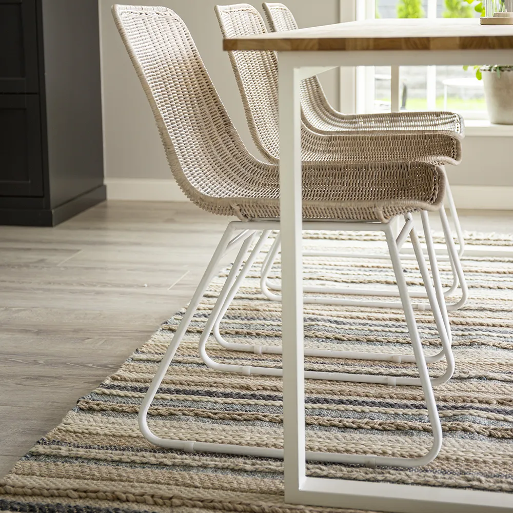 Cirebon ruokapöytä 90x200 cm valkoinen/takki 