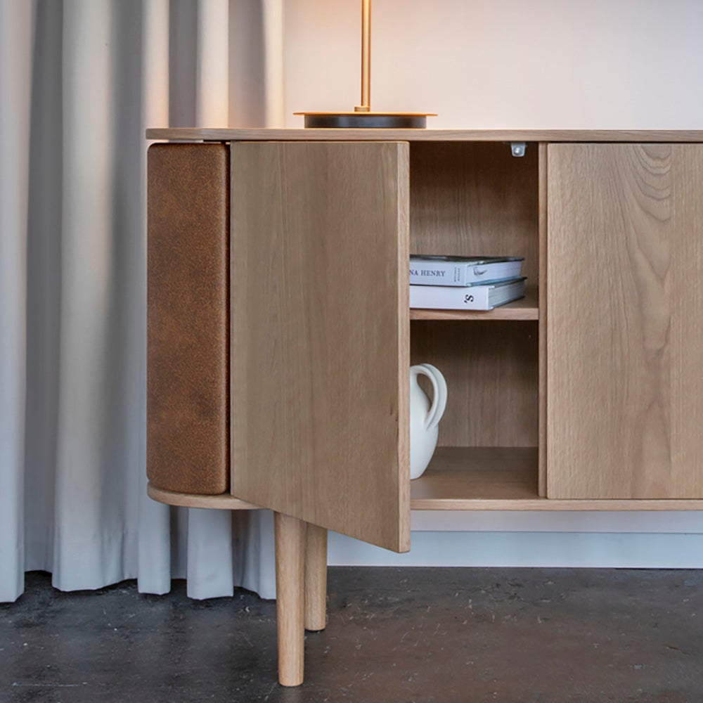  Treasures 2-ovinen kaappi tammi/brown faux leather