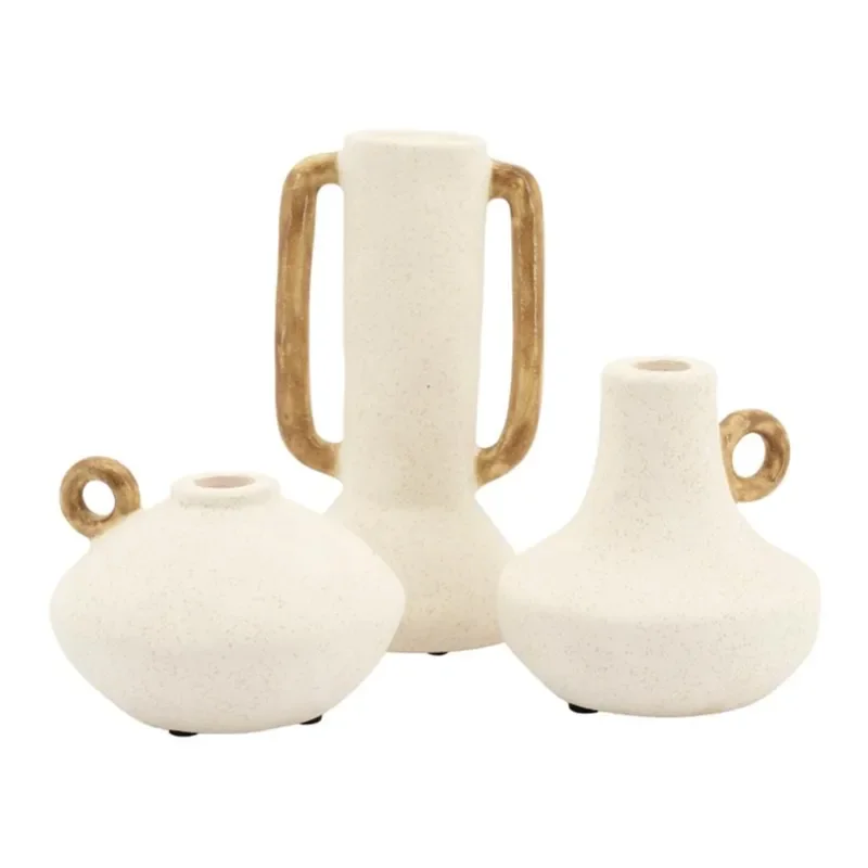 Claypanions ( set of 3) 13x9 cm Saviastia Off white