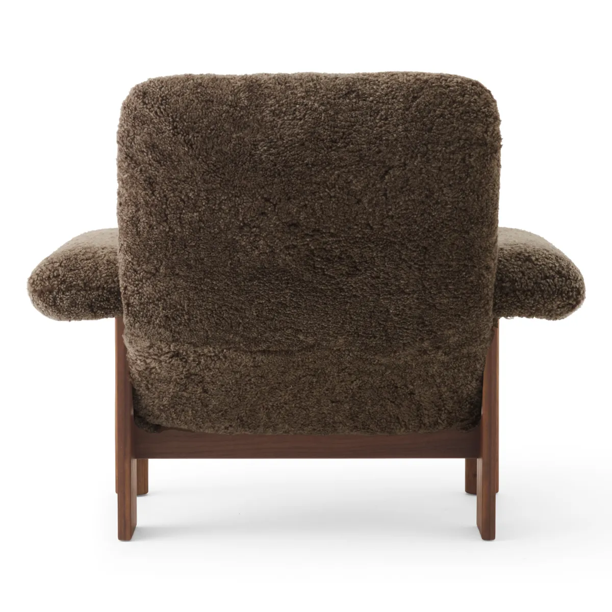 Brasilia lounge-tuoli täysverhoiltu korkea selkänoja nelijalkainen runko täysi pähkinä Sheepskin Nevotex Root