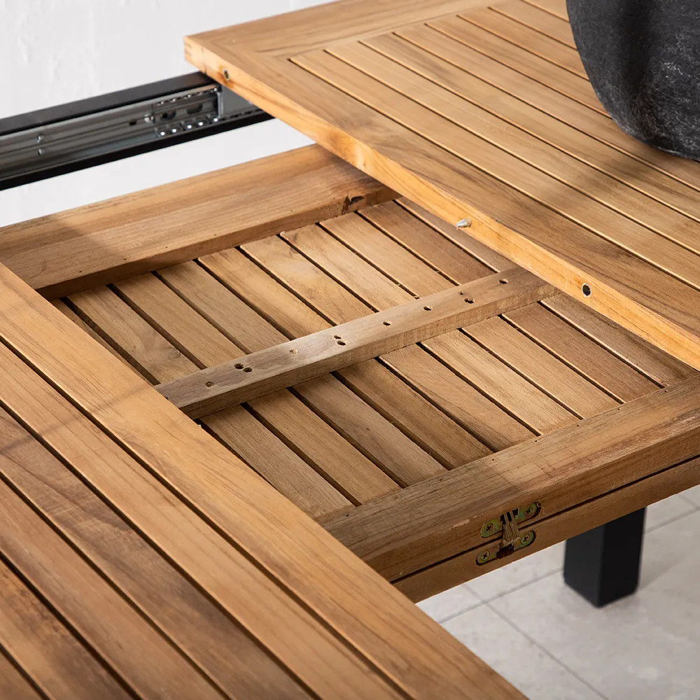 Panama ruokapöytä 160-240x90 cm Musta/Tammi 