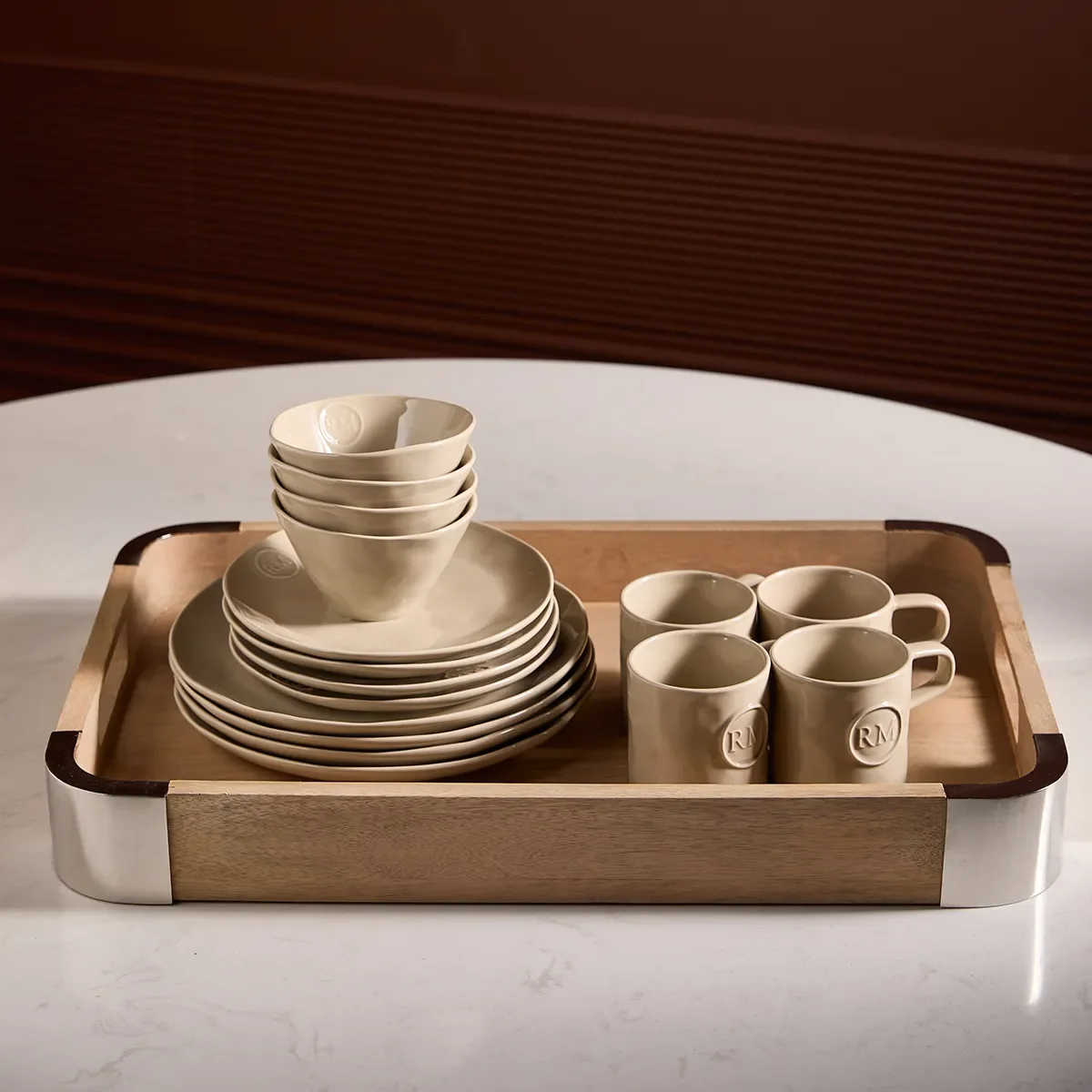 Dinnerware Set Portofino 16 pieces Flax