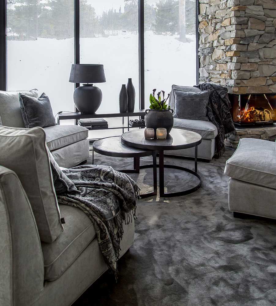 Amadeo sohvapöytä 2-osainen musta Artwood