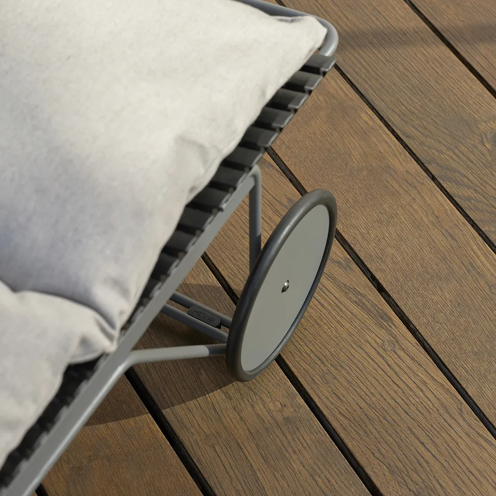 Click Adjustable chaise longue Black. Frame: Grey