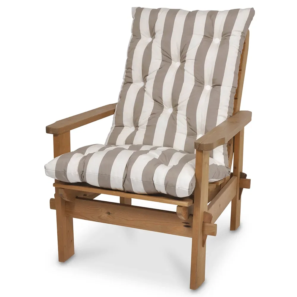 Högvik Korkea Flock-tyyny Raidallinen Taupe