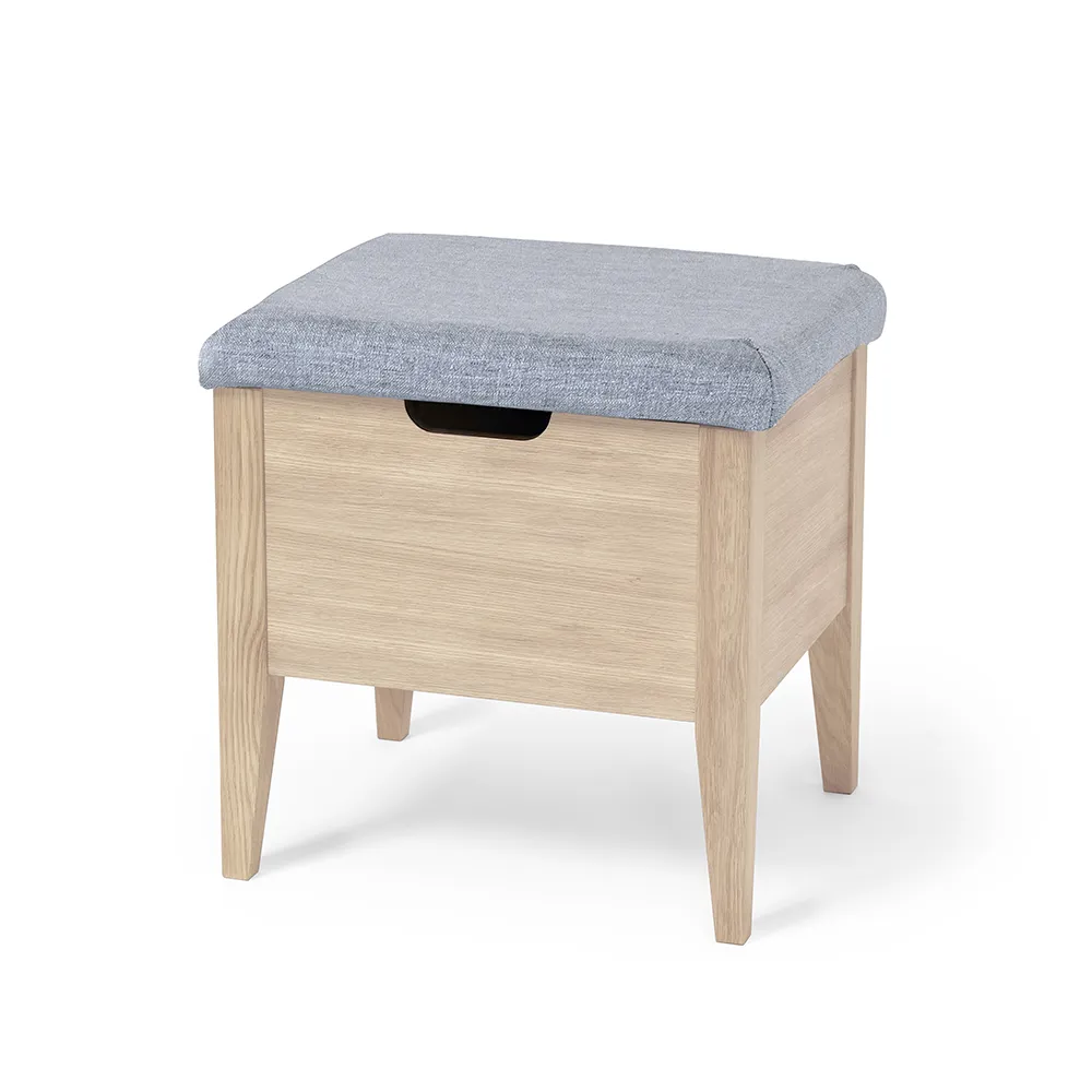 Klinte penkki 45 cm valkoinen öljytty tammi Chelsea vaaleanharmaa