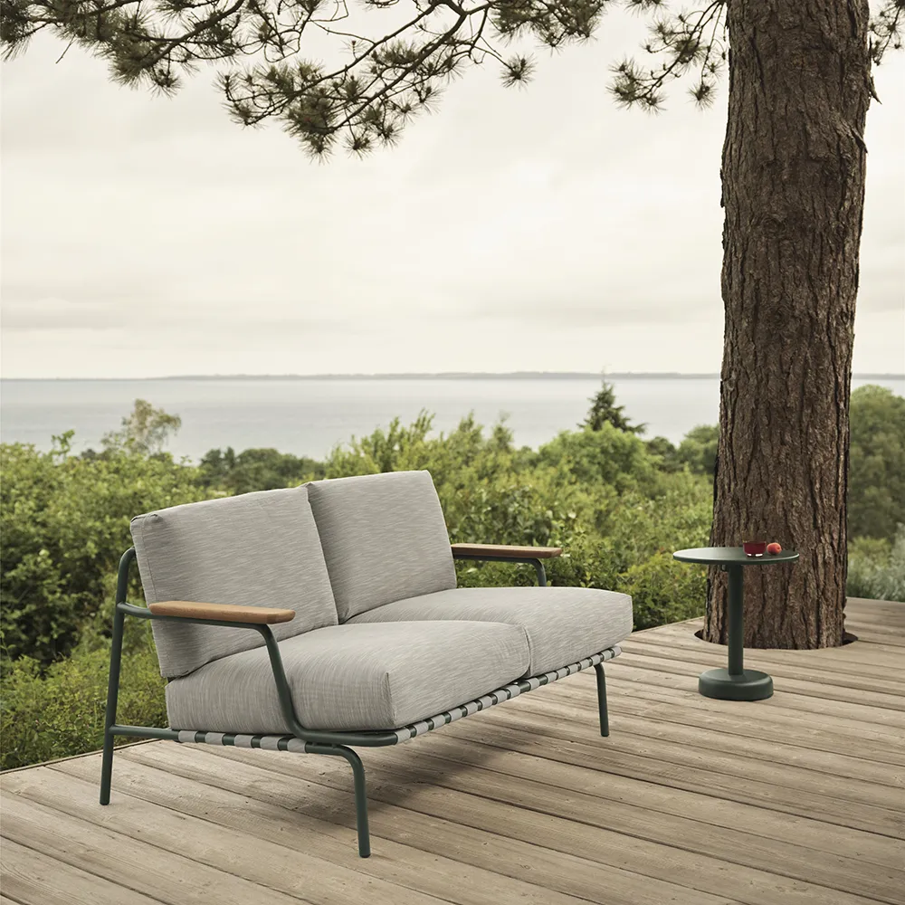 Linear Steel Sohvapöytä Ø42 cm Dark Green 