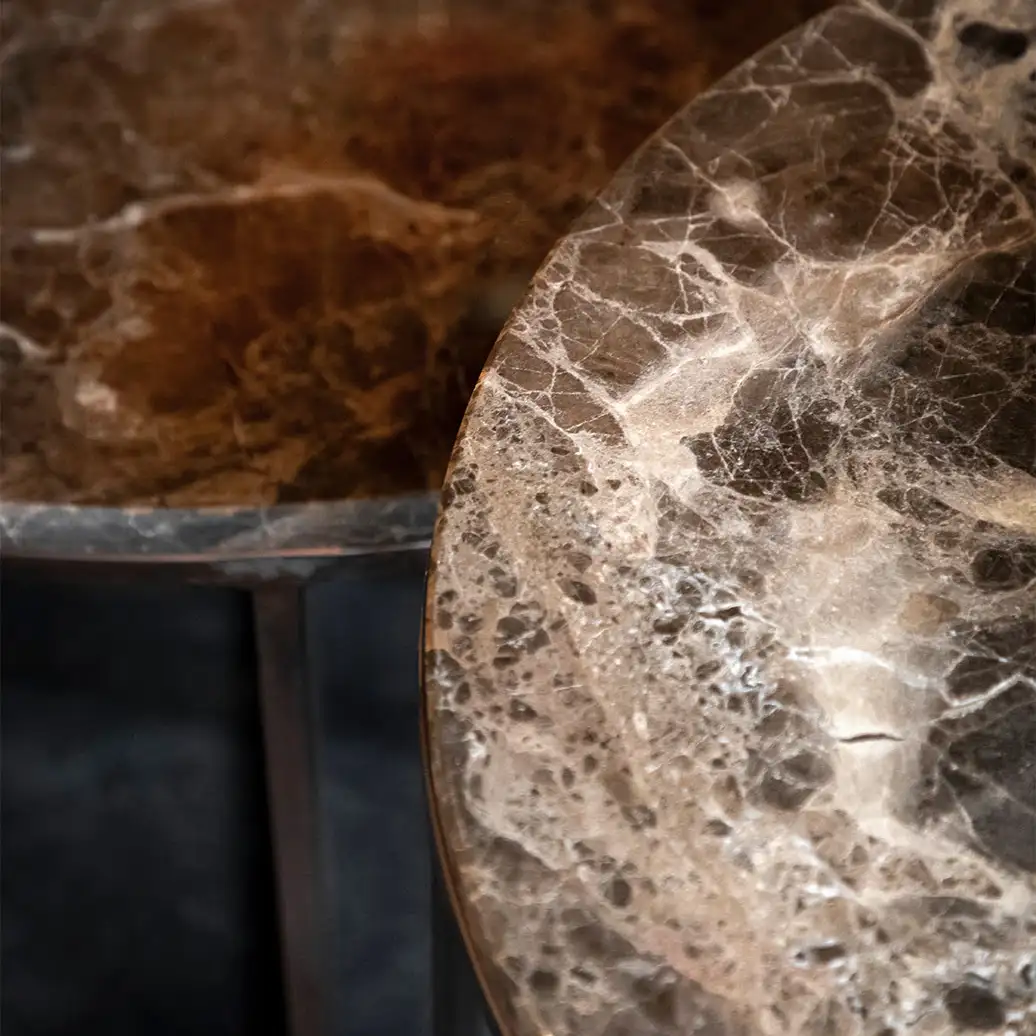 Cedes sohvapöytä ruskea marmori Ø 100 cm Artwood