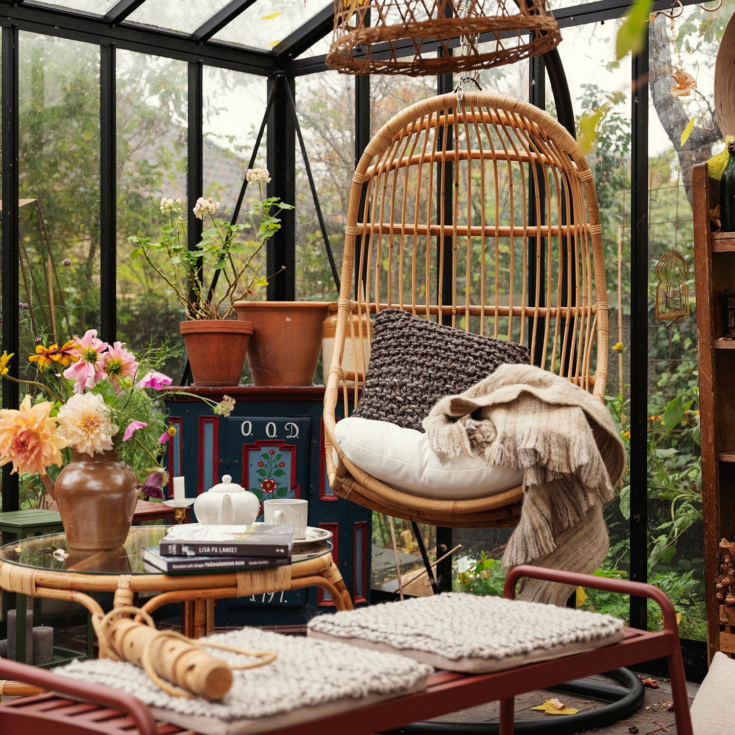 Vallda riippukeinu rottinkia luonnonvärinen/valkoinen Brafab