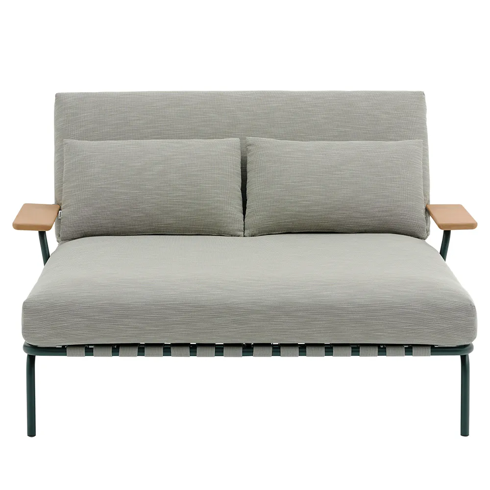 Loungebed Settle käsinojilla Dark Green