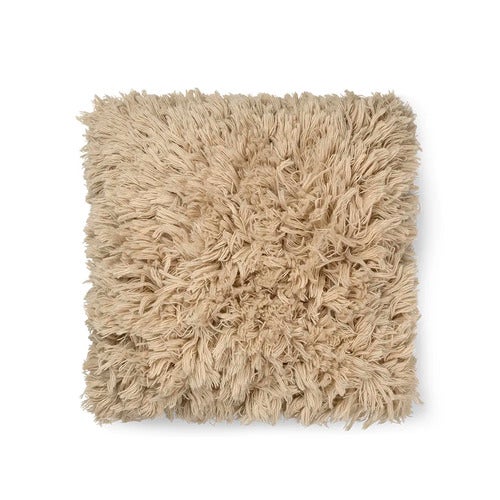 Käsinkudottu Tyynynpäällinen Meadow High Pile Light Sand