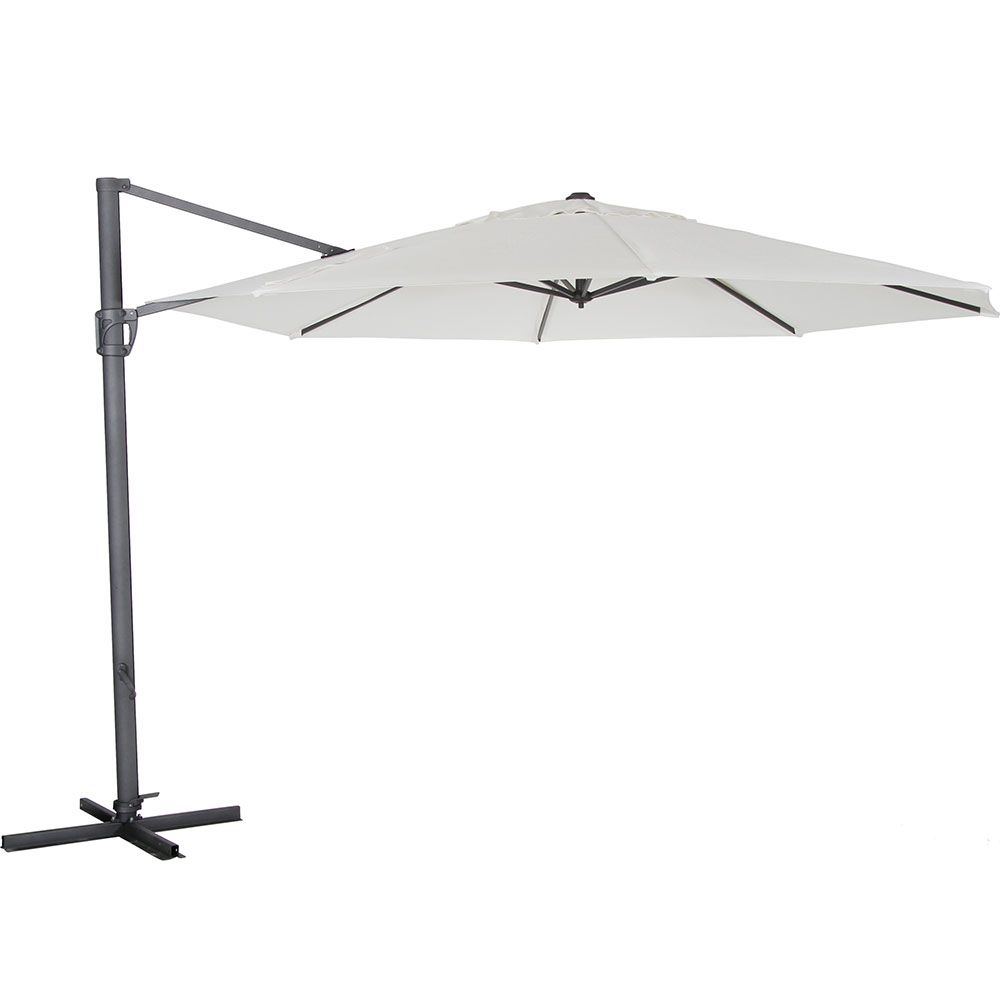 Brafab Fiesole vapaasti riippuva aurinkovarjo antrasiitti/valkoinen 350 cm