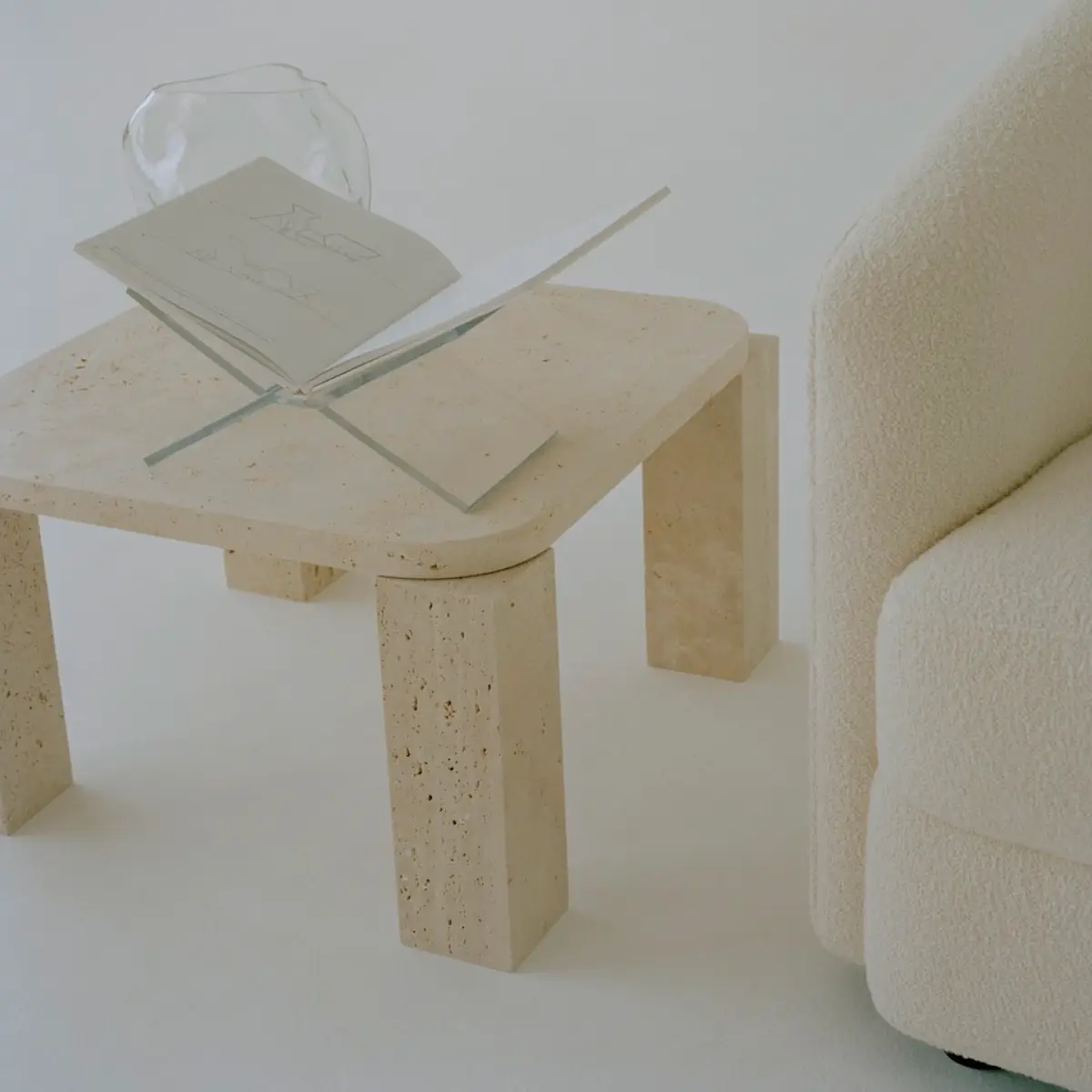 Atlas Sohvapöytä 60x60 Unfilled Travertine