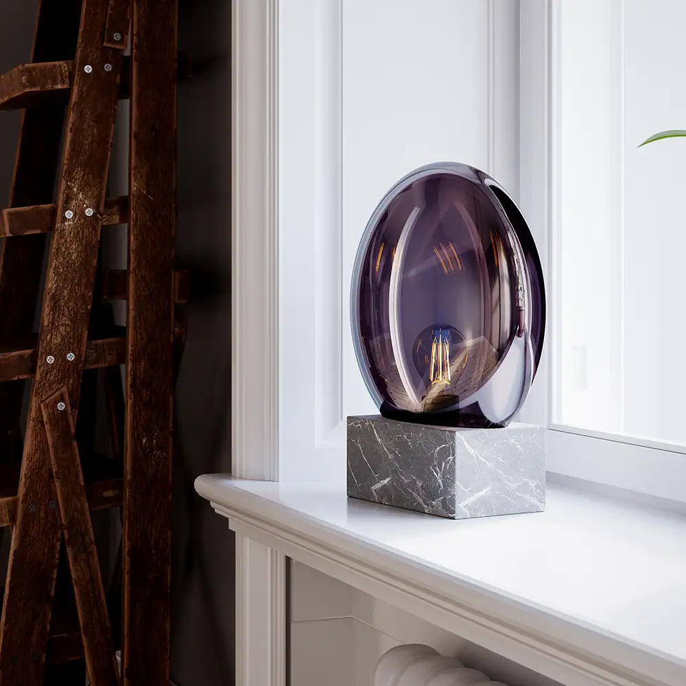 Glori pöytävalaisin Ø30cm Savunharmaa