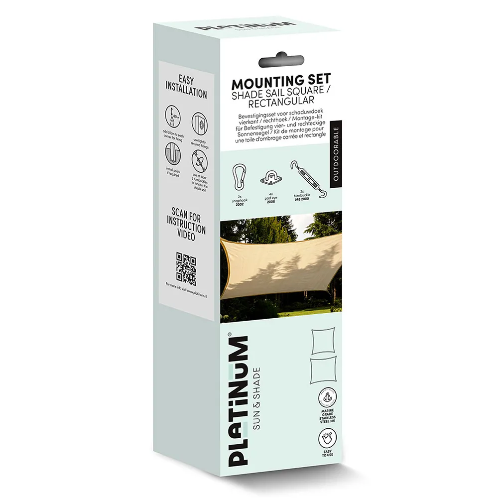 Asennussetti nelikulmaisia aurinkokatoksia varten