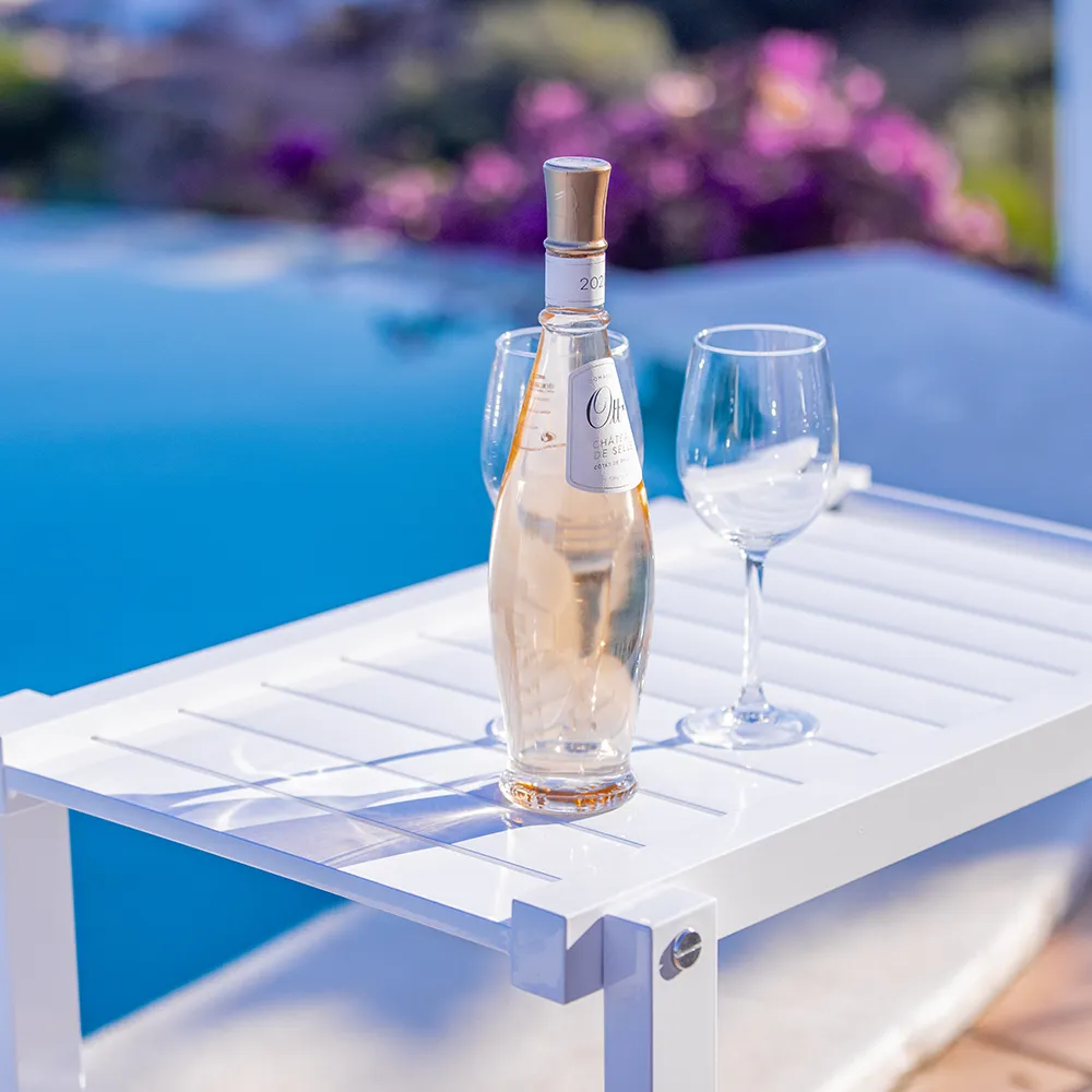 Rullapöytä kanssa pyörä Alumiini valkoinen 