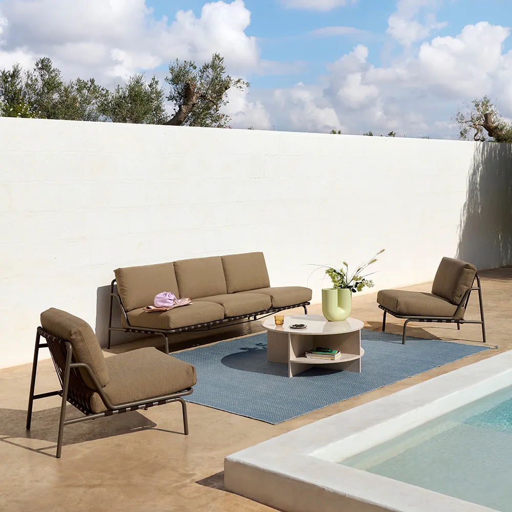 Lounge Sohva Settle 2-seater Ribbed Weave 5/Taupe