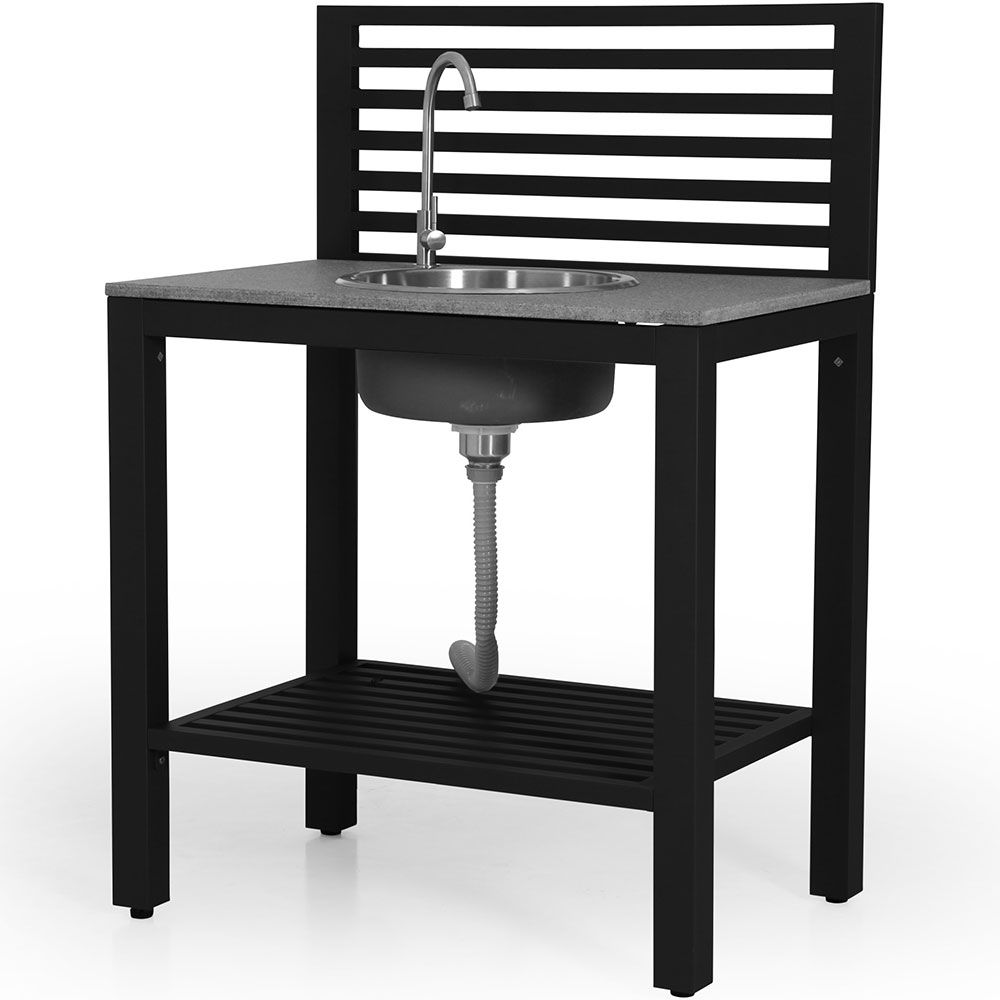 Bellac ulkokeittiö pesualtaalla musta Brafab