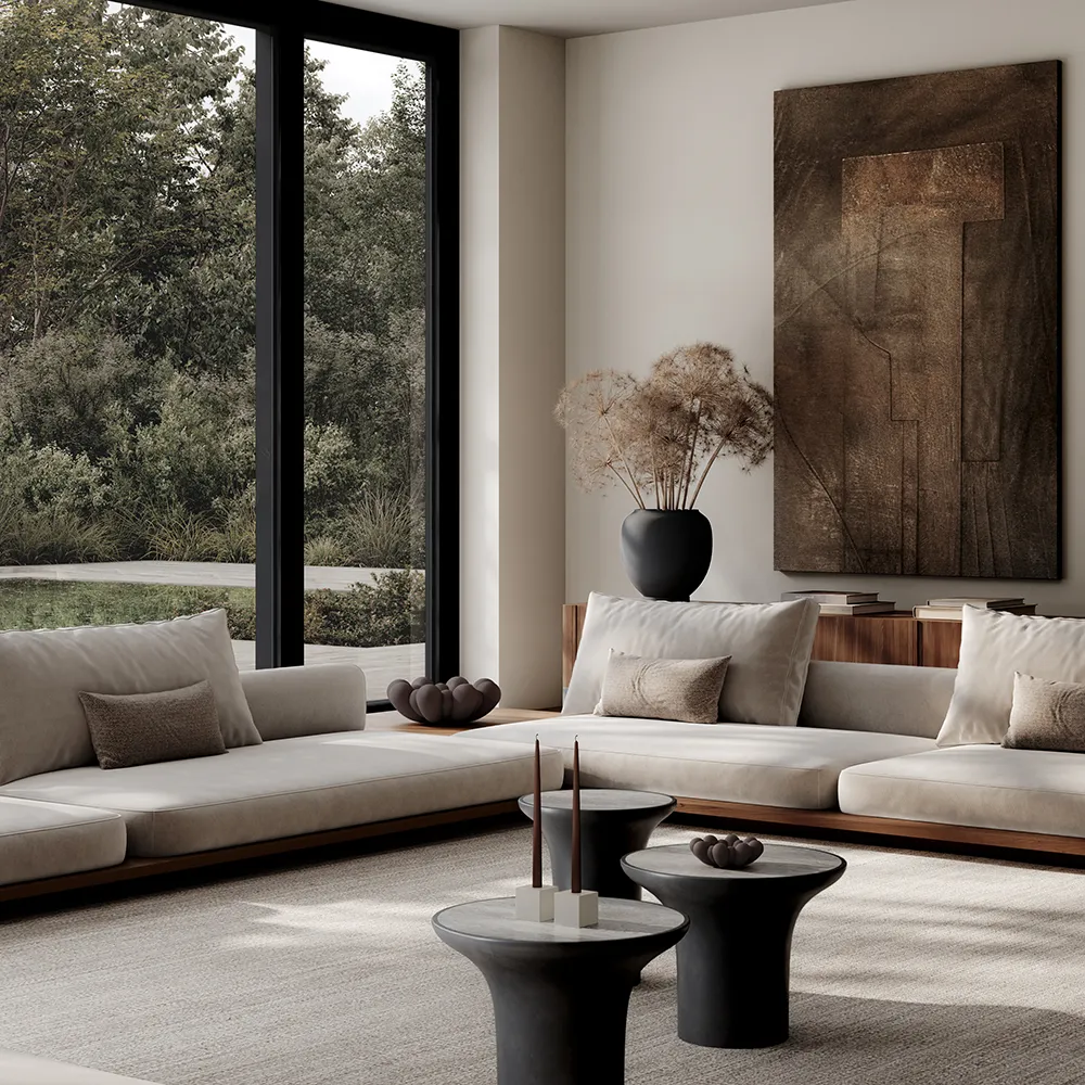  Trumpet-sohvapöytä matala - hopeinen travertiini