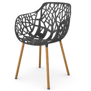 Forest Käsinojallinen tuoli Iroko/Dark Blue