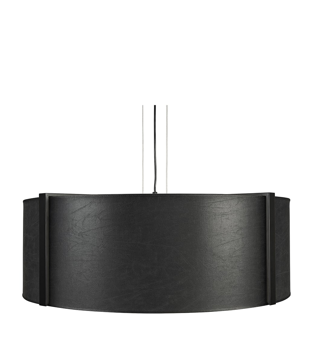 Artwood Calgary Black Leather Round Ceiling Lamp