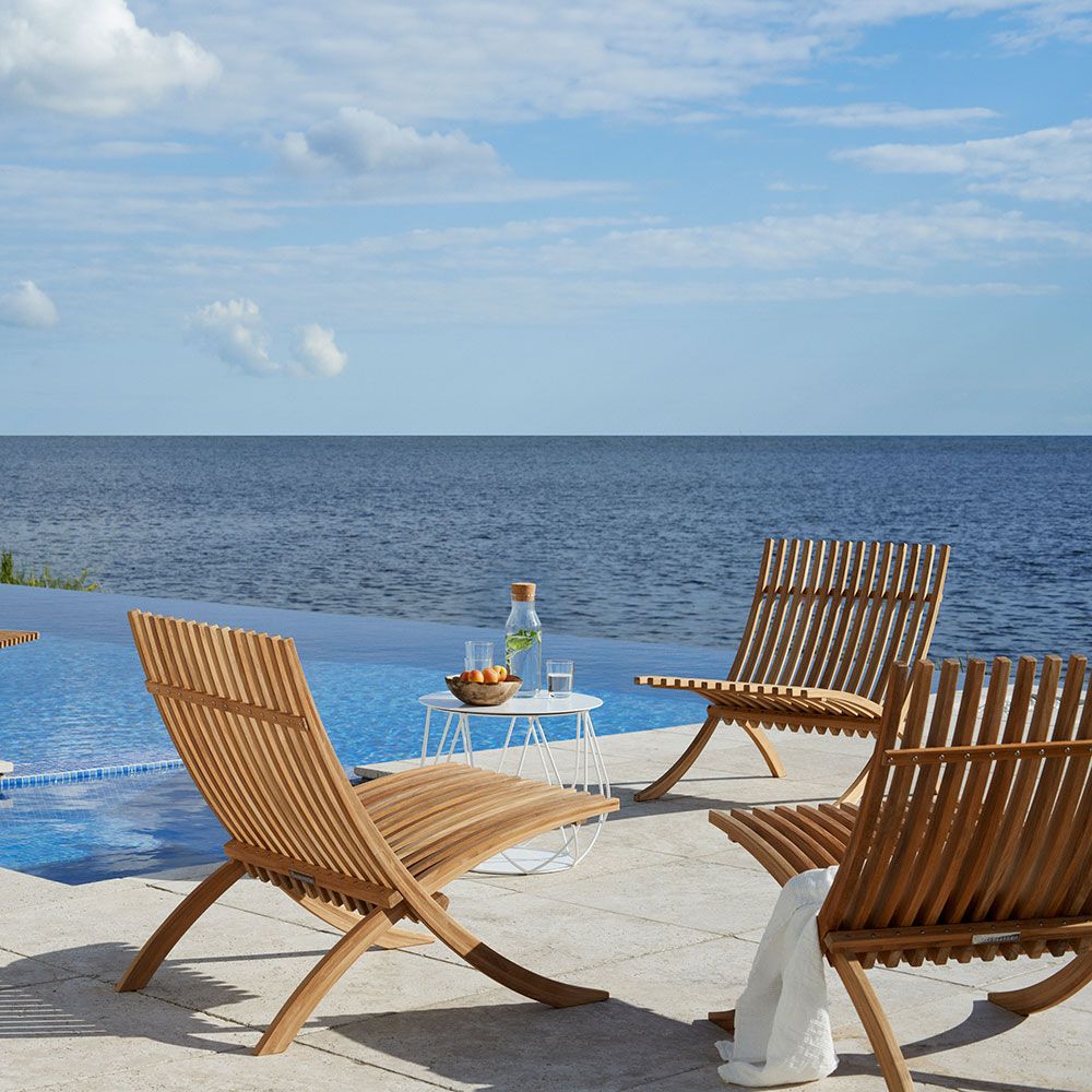 Nozib lounge-tuoli tiikki Skargaarden