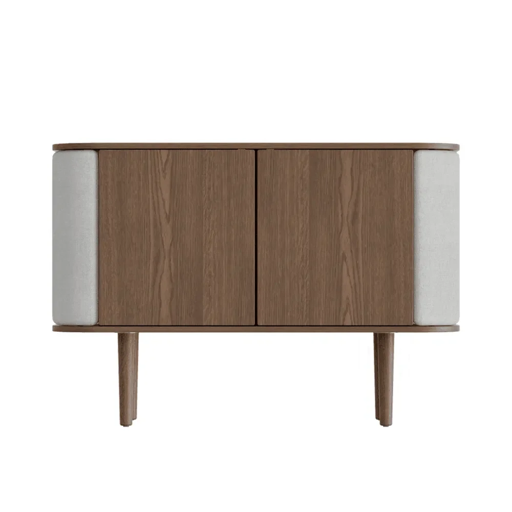 Treasures 2-ovinen kaappi, tumma tammi/Sterling