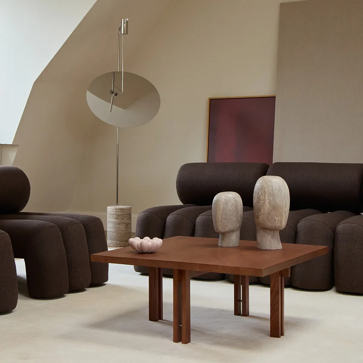 Sohvapöytä tammi 80x80 Plinth Classic Brown Oak