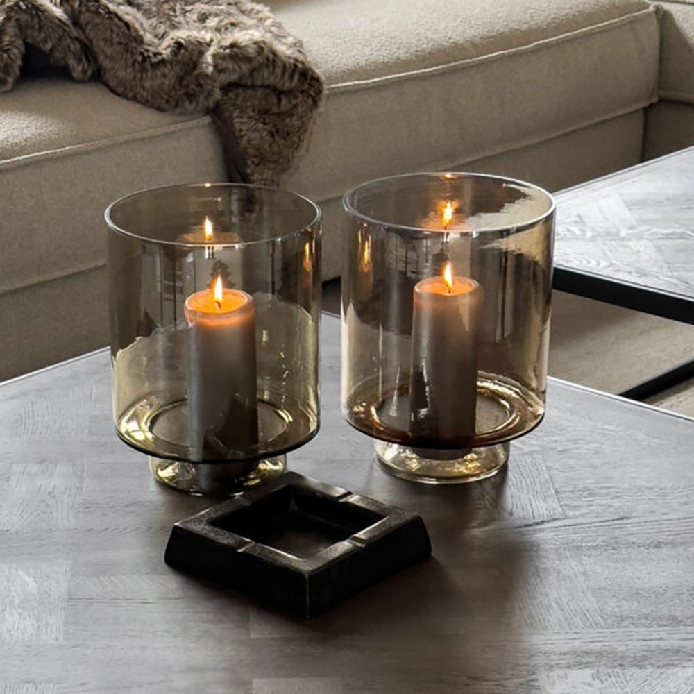  Reef-kynttilälyhty lasia Ø20 cm - Savunruskea