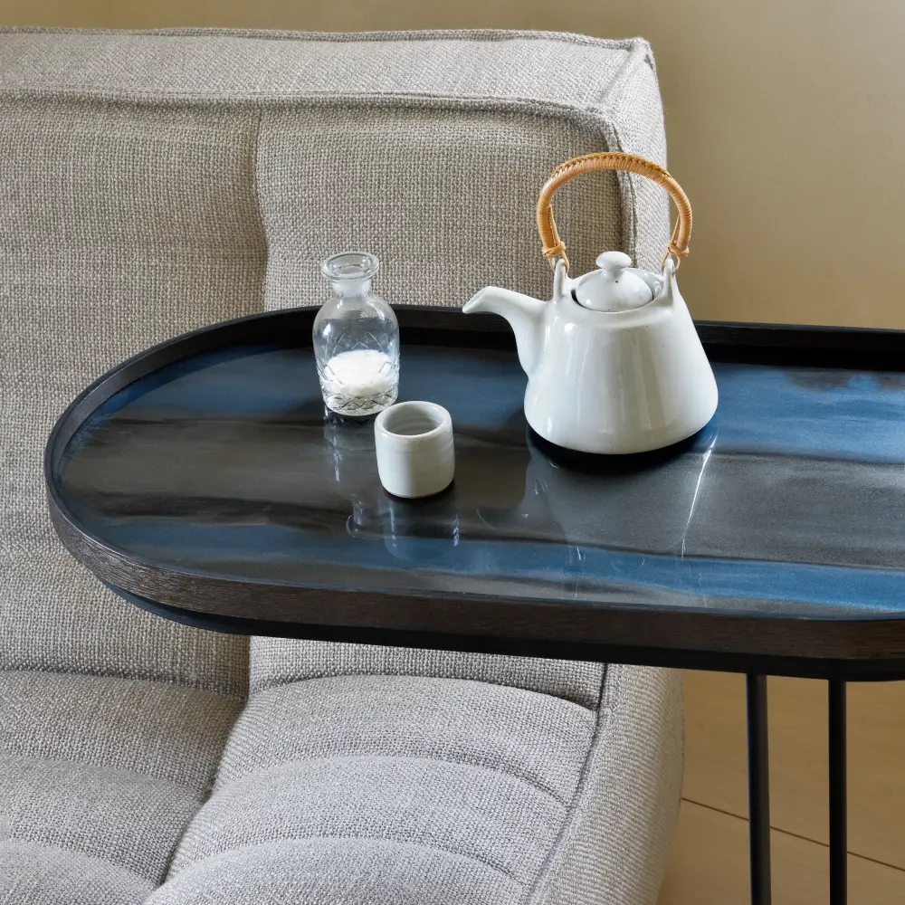 Organic lasi tarjotin soikea M Grafiitti