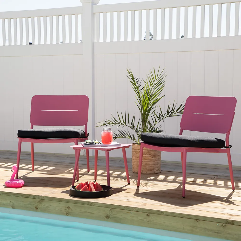 Lina nojatuoli vaaleanpunainen 2 kpl 