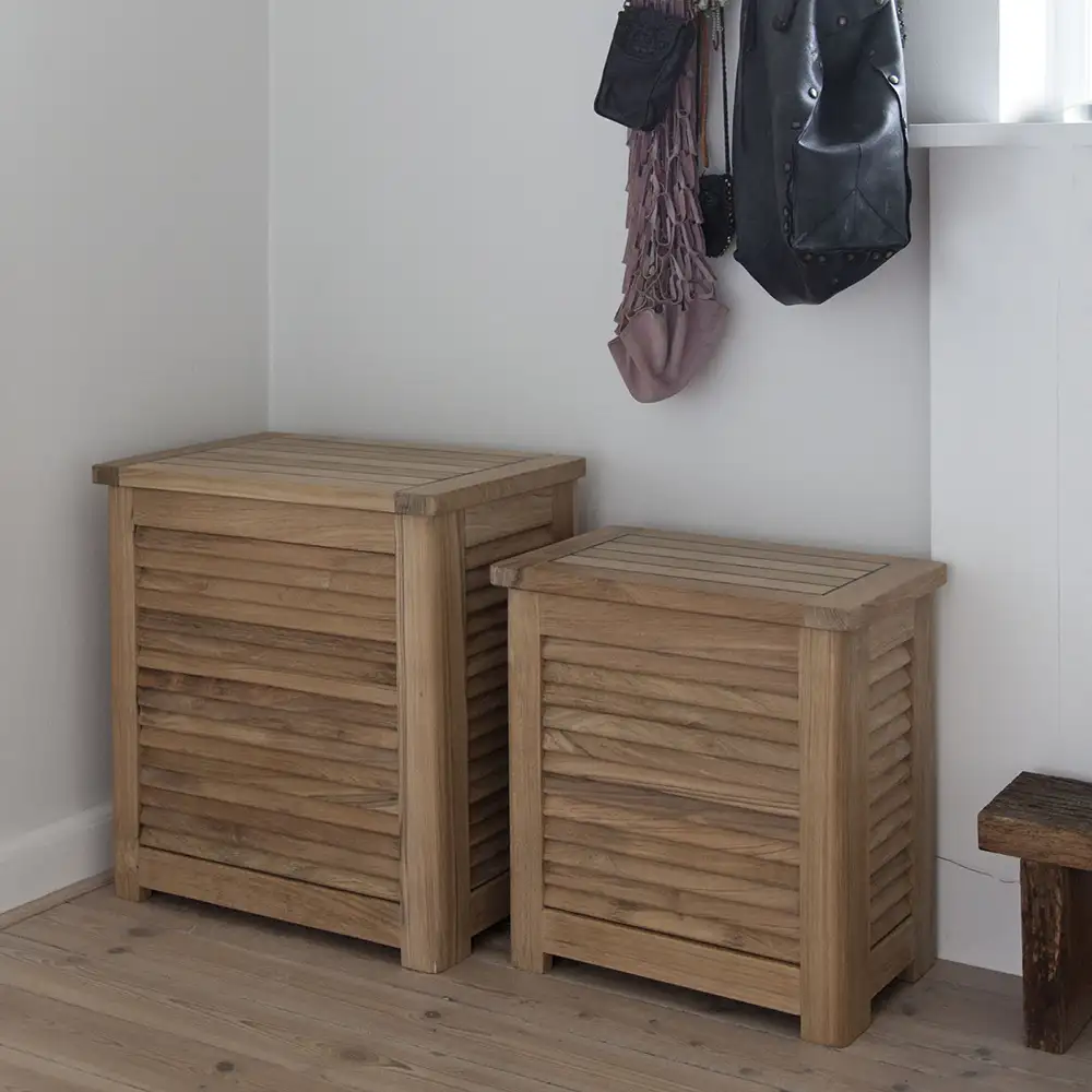 Classic-pyykkikori 55 cm Teak